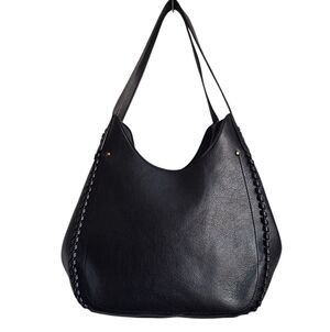 Style & Co. Black "Whip Stitch Soft 4 Poster" Hobo Tote